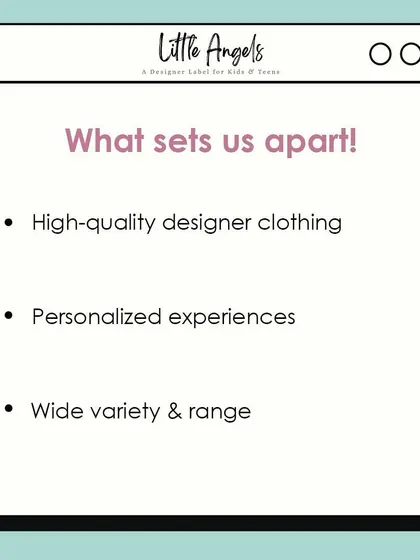 What sets us apart? High quality designer clothing, personalized experiences, and a wide variety of styles and sizes.