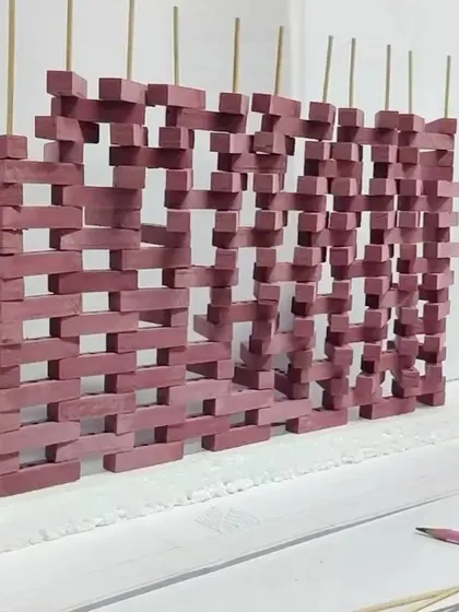 The physical study model for the 'Brick Weave House', where we tested the weaving concept.