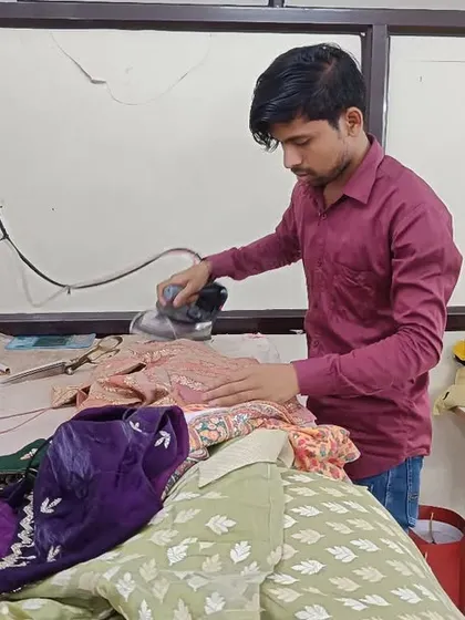The final step before delivery is a thorough steam press. This ensures the garment is crisp, clean, and ready to wear the moment it arrives at your doorstep.