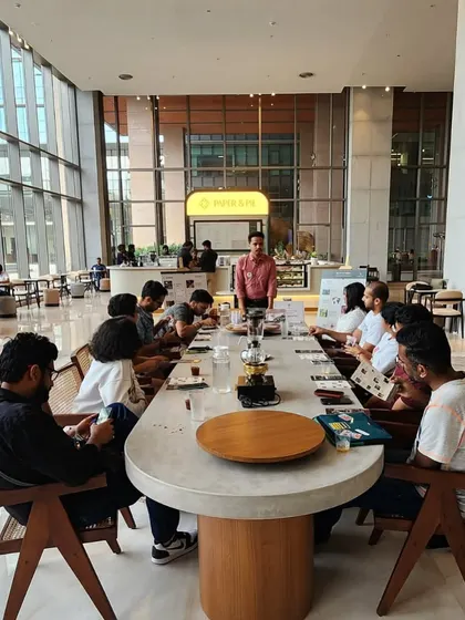 A coffee workshop in session at our Bellandur location. We love hosting events that bring people together to learn and connect.