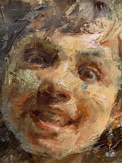 A close-up from my "Smile Spectrum" series, painted with oil on canvas. This piece uses thick, expressive impasto strokes to capture the pure, uninhibited joy in a child's smile.