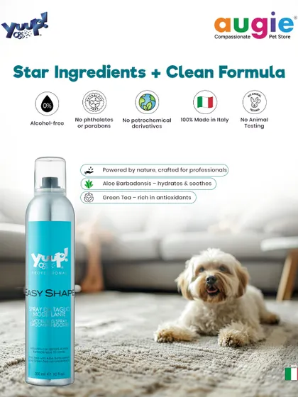 Our scissoring spray has a clean formula powered by nature. It's alcohol-free, contains no parabens, and is enriched with Aloe and Green Tea to hydrate and soothe the skin while styling.
