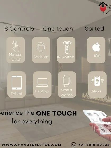 Experience the power of one-touch control for everything. Our system consolidates eight different control methods, including manual touch, Android, iOS, IR remote, and voice assistants, into a single, sorted experience.