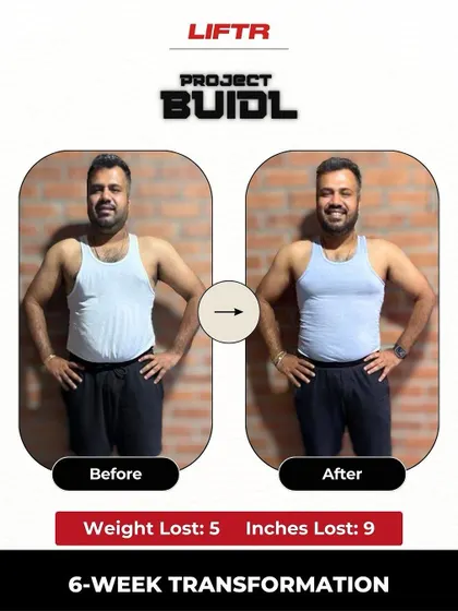 Sharath's progress in 6 weeks: 5 kgs and 9 inches down. He boosted his confidence and endurance, increased his strength, and is now fitting into his old clothes again.