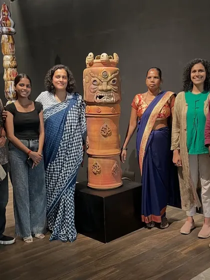 The whole studio team and family at the exhibition. Creating these large-scale ceramic installations is a collective effort, and their support means everything.