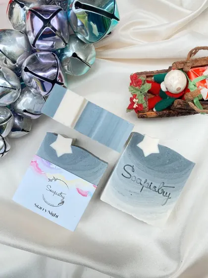 The Starry Night soap, a simple yet elegant design with a single star on top.