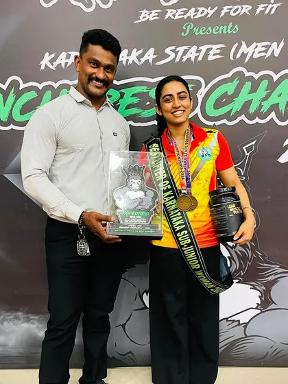 With my athlete Dhisha after she won 2 Gold Medals and the Best Lifter award at the State Benchpress Championship. I am incredibly proud of her hard work and phenomenal achievements.