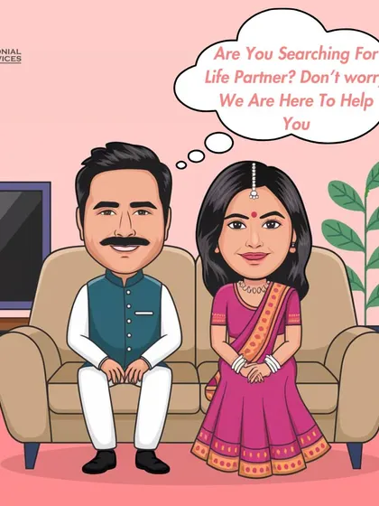 Are you searching for a life partner? This caricature shows a couple thinking about their future, and I am here to help turn those thoughts into reality.