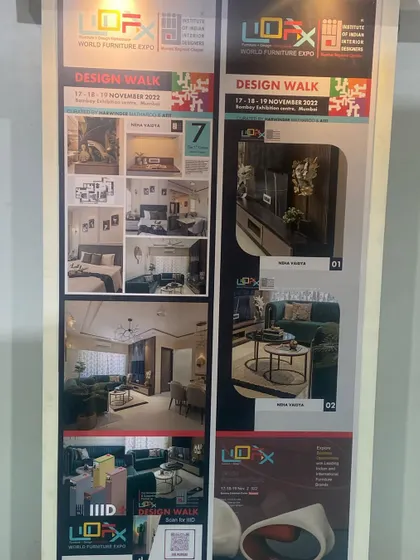 I was blessed to have my work displayed at the Design Walk event curated by IIID Mumbai. This is a showcase of the display panels featuring several of my projects.