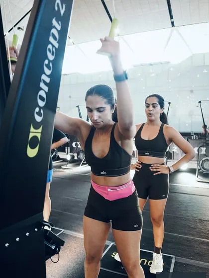 Focus and form on the SkiErg. My coaching emphasizes technique to maximize power and conserve energy for the long race ahead.