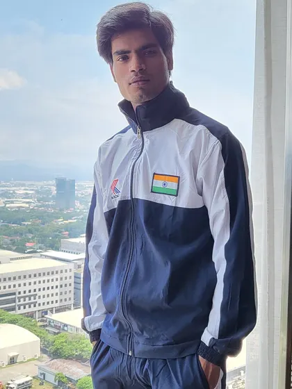 Harshit Pandey during the 22nd Asian Karate Championship. His performance, including an 8-0 win in the first round, shows the high-caliber skill we develop.