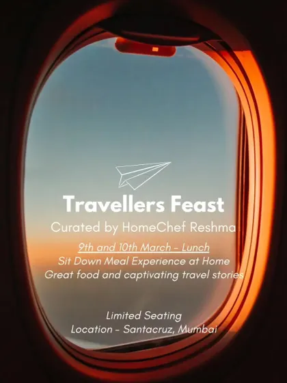Announcing one of my 'Travellers Feast' events. These lunches and dinners are a chance to sit down with fellow food and travel lovers to share a meal and captivating stories.