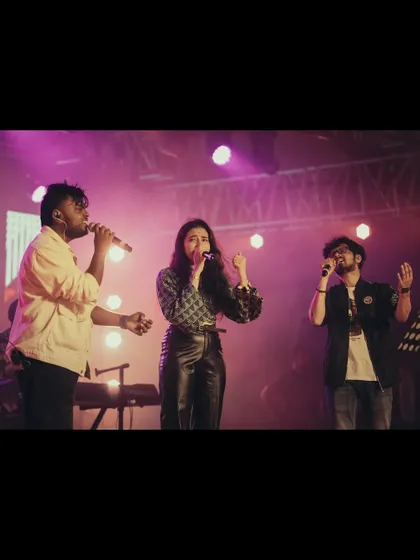 Singing together in harmony. Performing with other talented vocalists like Abhishek and Kalyan adds so much depth to our shows.