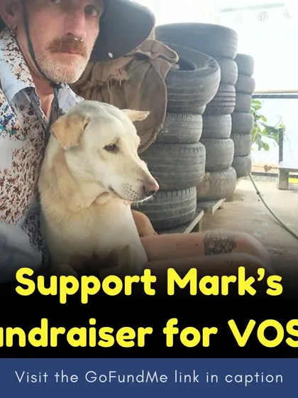Mark with one of our many residents. His dedication is a testament to the global community of kindness that helps keep VOSD running.