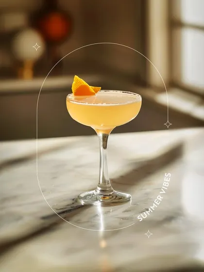 Another look at a perfectly crafted mocktail, garnished with an orange peel. The clean, bright setting emphasizes the fresh and high-quality ingredients used in my drinks.