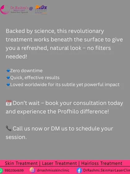 This graphic explains the quick, effective, and zero-downtime benefits of Profhilo. It's a globally loved treatment for its subtle yet powerful impact on skin hydration and elasticity, making it an excellent choice for a refreshed, natural look.