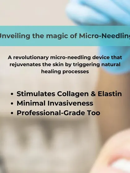 Unveiling the magic of microneedling. This professional-grade tool rejuvenates the skin with minimal invasiveness by stimulating natural collagen and elastin production, leading to firmer, smoother, and more radiant skin.