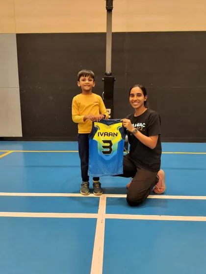 It's official! Ivaan is the newest member of our basketball community. We love seeing our young players excited to get their own jerseys.