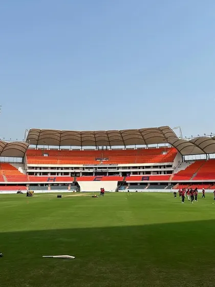 A wide shot of the beautiful stadium where we train and play.