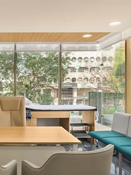 In our retrofit of Fortis Hospital Ludhiana, we positioned consultation rooms to take full advantage of natural light. The large windows create a bright, pleasant environment for both doctors and patients.
