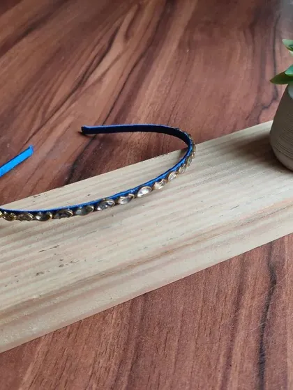 I also create slim, elegant hairbands for a more subtle look. This collection includes a colorful mirror work band and a delicate Kundan work band, perfect for both kids and adults.