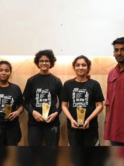 The winners of one of the women's BJJ divisions. We have a competitive and supportive group of female grapplers who push each other to improve.