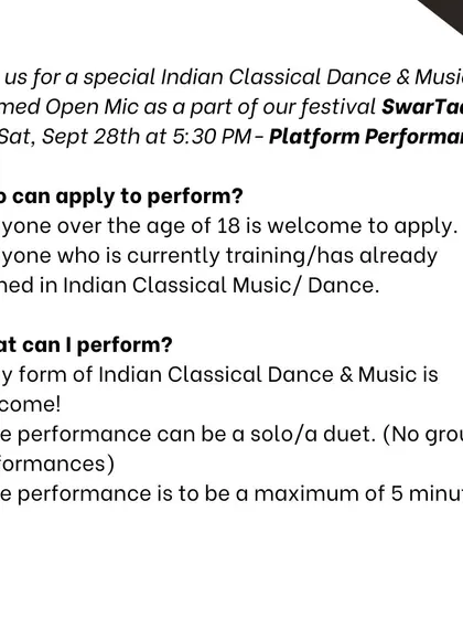 Information about applying for our Platform Performances event.
