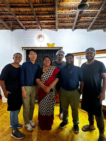 With the amazing kitchen team at Suzie's in Goa. Collaborations like these are intense but so rewarding, and it's the teamwork that makes it all happen.