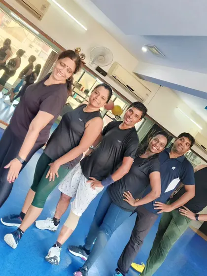 Lining up for a fun post-workout photo. We love capturing these moments of camaraderie and accomplishment.