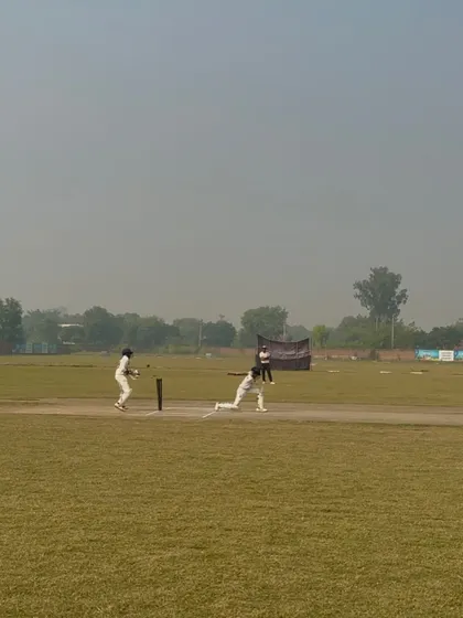 The first innings is complete. The fielding team walks off after restricting the opposition.