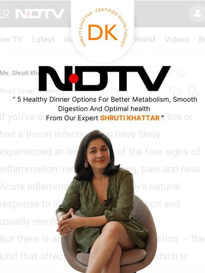 As a featured nutrition expert on NDTV, I've had the opportunity to share my insights on creating healthy, balanced meals. This recognition allows me to help more people understand how to improve their metabolism and digestion through simple food choices.