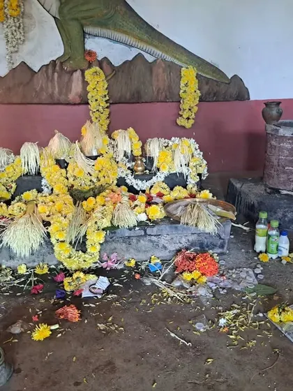 The idols and the symbolic well together, a site of unique local folklore and worship.