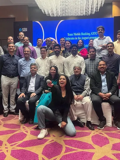 Hosting a milestone celebration for the SBI Mobile Banking team. I bring the energy needed to turn a corporate gathering into a lively celebration, ensuring even the most senior leaders have a great time.