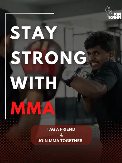 Stay strong with MMA. Training is always better with a friend to push you. This is your motivation to start your journey together.