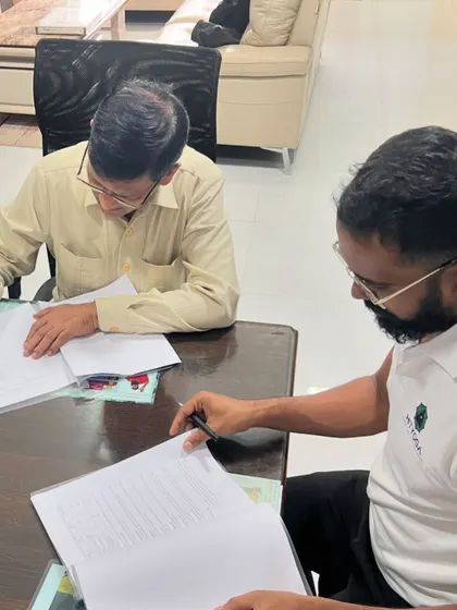 A landmark moment for HITYOGA, signing the Memorandum of Understanding (MOU) with S-VYASA University. This formalizes our collaboration for the Aerial Yoga Teacher Training Certification.