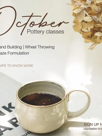 Our October pottery classes are here. We have workshops in hand-building, wheel throwing, and even glaze formulation. Swipe to see the schedule and sign up to unleash your creativity.