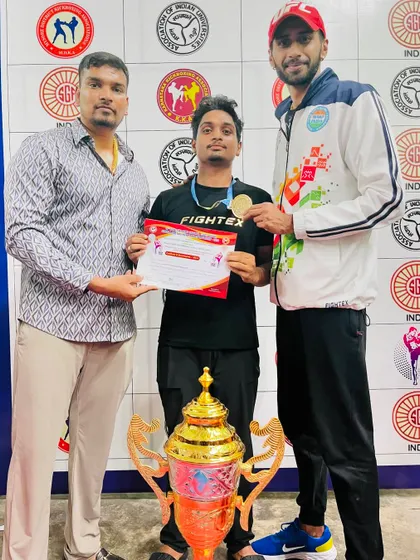 Another gold medal for the team. This athlete showed great heart and skill to win his division at the state kickboxing competition.