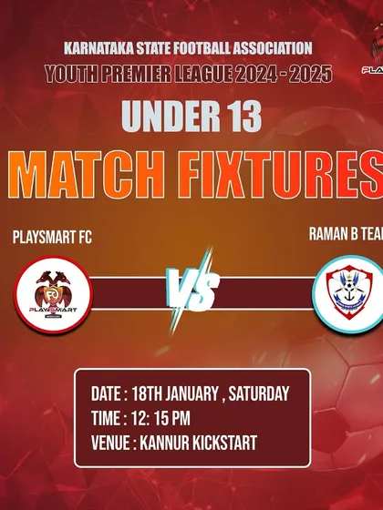 Match fixture for our U-13 team against Raman B Team in the Youth Premier League.