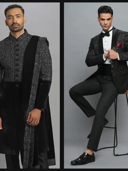 Black is a statement. This collage showcases the power and elegance of our black pre-loved collection.