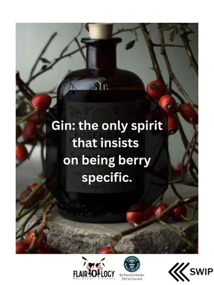 A fun fact about gin being "berry specific" with its use of juniper berries. We keep our lessons engaging with memorable trivia.