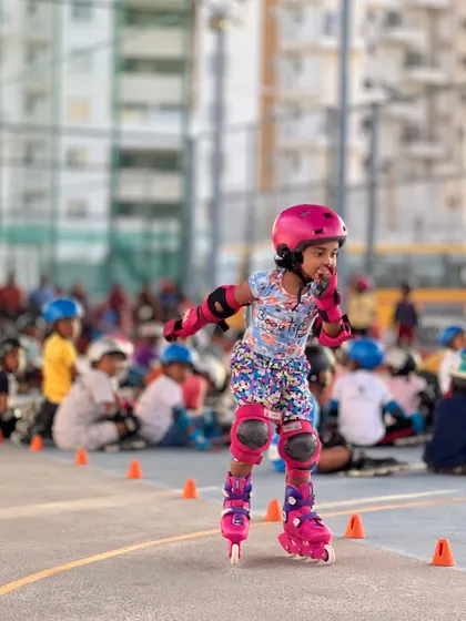 It's moments like these that we live for. Our covered multi-purpose court is the perfect stage for young champions to discover their passion, like in this in-house skating competition.