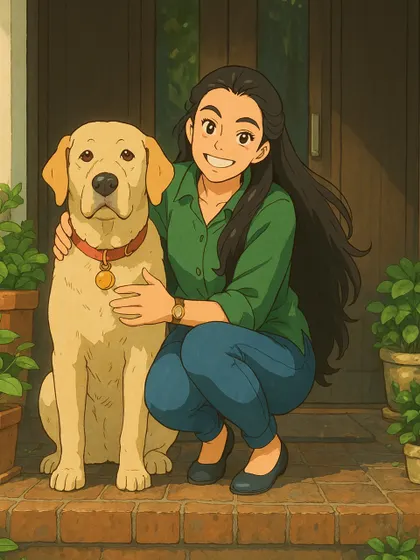 This is an illustration of me and my boy, Hugo. He, along with Fido, was the inspiration for everything I do. The Barkery is my promise to them, ensuring that every dog can experience the same love and quality nutrition that I gave my own fur-babies.