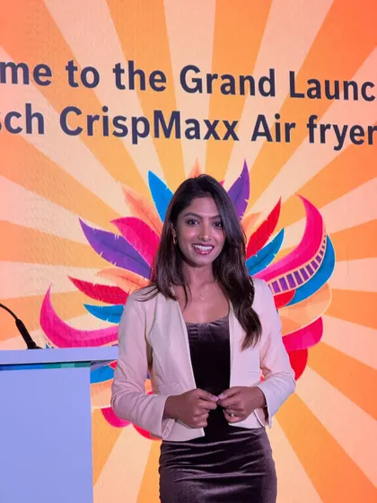 Another happy moment on stage at the Bosch launch event.