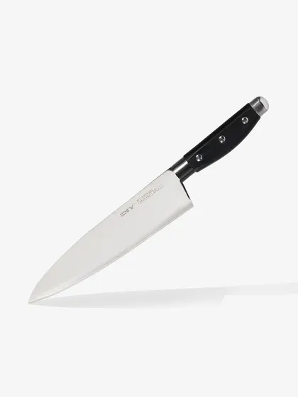 A minimalist, angled shot of a Mr. DIY kitchen knife against a pure white background. This is a classic Amazon-style product photo, essential for clear and effective online selling.