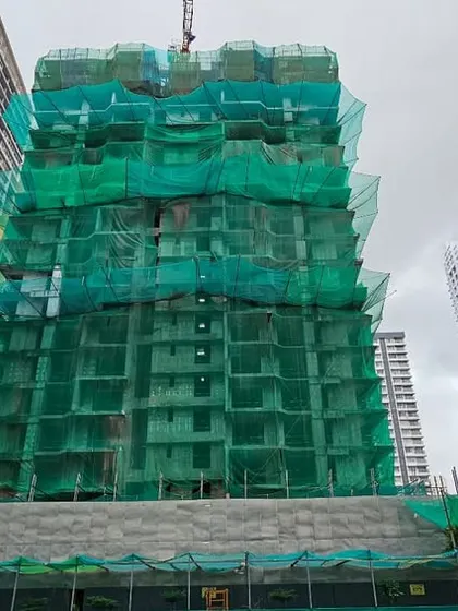 A view of a Serein tower during the construction phase. This image shows the robust concrete superstructure before the final facade is applied, offering a glimpse into the engineering and building process of our high-rise projects.