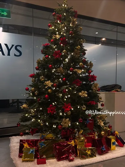 The Christmas tree lighting up the office reception area. It created such a warm and festive welcome.