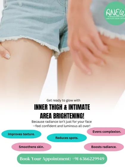 Radiance isn't just for your face. Our Inner Thigh & Intimate Area Brightening treatments are designed to even out skin tone, improve texture, and reduce spots, helping you feel confident and luminous all over.