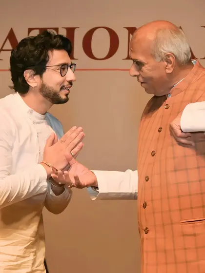 In conversation with former Chief Minister Jagdambika Pal ji at the National Icon Awards.