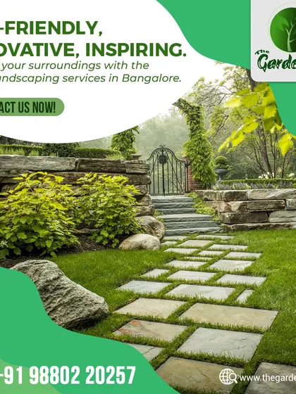 Our landscaping services are eco-friendly, innovative, and inspiring. This image of a classic stone pathway and gate showcases our attention to timeless detail.
