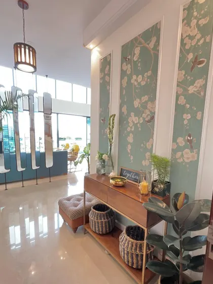 Another view of the foyer, showing how the design creates a beautiful transition into the main living area.